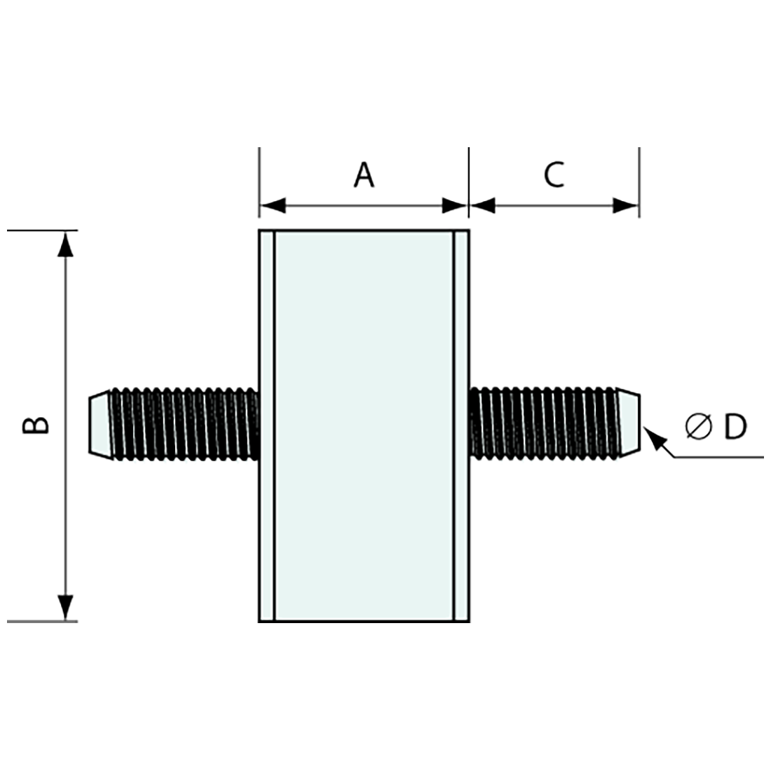 Anti Vibration Mount Ext Stainless Steel Thread 26x21mm M8
